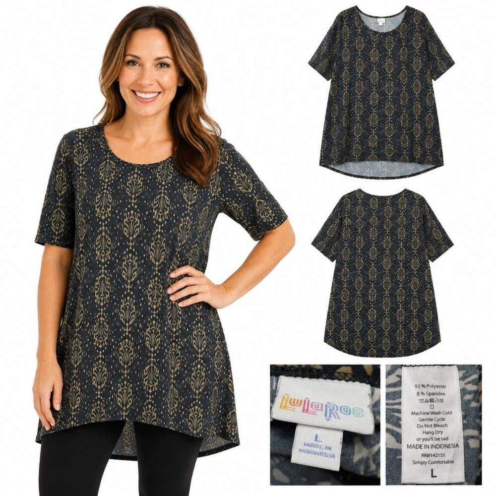 LulaRoe Large SS Long Tunic Top